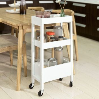 Carrito De Cocina Con Piso De Acero Con Tablero Extensible L115 X P46 X  H92cm con Ofertas en Carrefour