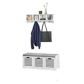 Mueble Recibidor Con Cajón Y Espejo Incluido Moderno Color Blanco Y Roble  75x29 Cm con Ofertas en Carrefour