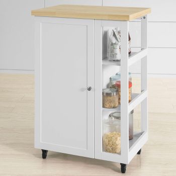 Carrito Auxiliar De Cocina Con Tres Estantes L60 X P40 X H90 Cm