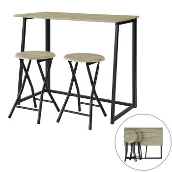 Set Mesa Alta Plegable y 4 Taburetes Desayuno Muebles Bar Comedor OGT24-N  SoBuy ES