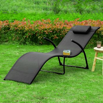 Tumbona Plegable Con Almohada,malla Transpirable Teslin