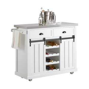 Carrito De Cocina Con Piso De Acero Carro Almacenaje L116 X P46 X H95cm Fkw94-w Sobuy Es