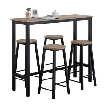 Mesa De Bar - Mesa Bistro Elegante - 70 X 70 X 110 Cm - Mesa Alta - Cocina  - Barra Integrada Para Bebidas - Con 3 Estantes - Gris Oscuro [en.casa]®  con Ofertas en Carrefour