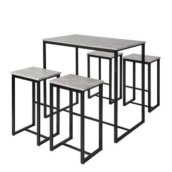 Set Mesa Alta Plegable y 4 Taburetes Desayuno Muebles Bar Comedor OGT24-N  SoBuy ES