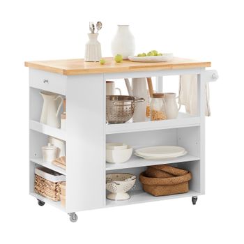 Camarera Con Ruedas Carrito De Cocina Con Estantes L108 X P60 X H96cm Fkw97-wn Sobuy Es