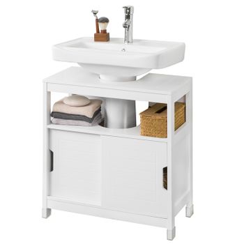 Cesto para Ropa Sucia Armario Multifuncional con 2 Cestos y 2 Cajones  78x38x90 cm Blanco BZR33-W SoBuy ES