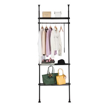 Perchero De Ropa Telescópico Altura Ajustable 103-278 Cm Perchero  Extensible Con 3 Barras Y 3 Cestas con Ofertas en Carrefour