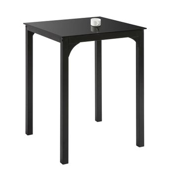 Mesa De Comedor Material Cristal Templado/metal Negro Medidas 60 X 60 X 75 Cm