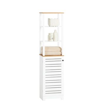 Sobuy Bzr36-w Mueble Columna De Baño Armario Alto Para Baño Con 1 Cajón ,1  Puerta Y 3 Estantes Blanco 35 X 32 X 161 Cm Es con Ofertas en Carrefour