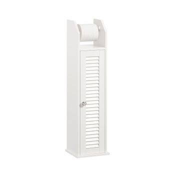 Soporte Para Papel Higiénico Mueble De Baño Soporte Para Escobilla De Baño Mueble De Baño De Pie 20 X 18 X 79 Cm Blanco Bzr49-w Sobuy Es