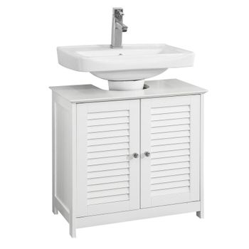 Mueble Para Debajo Del Lavabo Armario De Baño De Suelo 2 Estante Y 2 Puertas Correderas