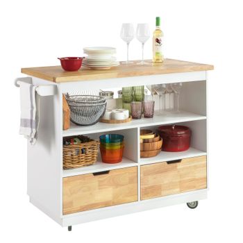 Carrito De Cocina, Carro Verdulero Doble, Bergen,acero Lacado, Acero  Inoxidable Y Tablero Laminado,cerezo Le Gard con Ofertas en Carrefour