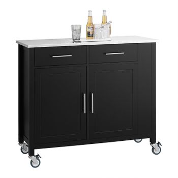 Mueble Auxiliar Industriale Con Ruedas Para Cocina Roble Krokberg Y Negro  88x72cm con Ofertas en Carrefour