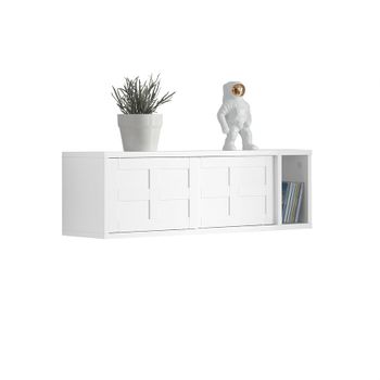 Sobuy Fhk18-w Perchero De Pared Con 2 Puertas Correderas Y 1 Compartimento Estante De Pared Para Pasillo Entrada 75 X 20 X 23 Cm Es