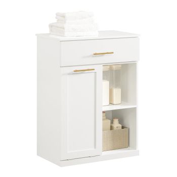 Armario De Baño Mueble De Almacenaje Con 1 Cesto Para Colada Y 1 Cajón Blanco 66 X 37 X 95 Cm Bzr66-w Sobuy Es