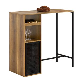 Sobuy Fwt97-pf Mesa Alta De Bar Mesa Alta Tipo Bistró De Cocina Con Soporte Para Vasos Y Vino 110 X 50 X 105 Cm Es