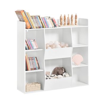 Estantería Infantil Para Libros Y Juguetes Librería Para Niño Multifuncional Con 6 Estantes Y 2 Compartimientos 106 X 30 X 104 Cm Imagen De Producto Kmb55-w Sobuy Es