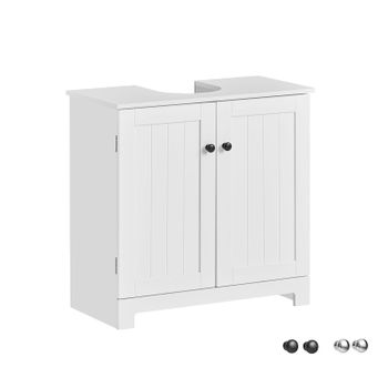 Sobuy Bzr18-ii-w Mueble Para Debajo Del Lavabo Armario De Baño De Suelo Con 1 Estante Y 2 Puertas 60 X 30 X 60 Cm Es