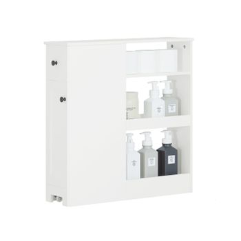 Mueble Columna De Baño, Armario Para Baño Alto,estanterías De Baño-2  Puertas Y 1 Cajón H 180 Cm Bzr34-w Sobuy Es con Ofertas en Carrefour