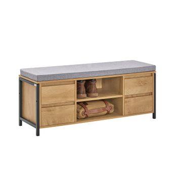 Sobuy Fsr126-w Banco Zapatero Con 1 Compartimento, 1 Cajón Y 1 Puerta Banco Entrada  Recibidor Con Cojín Acolchado De Asiento 81 X 36 X 46 Cm Es con Ofertas en  Carrefour