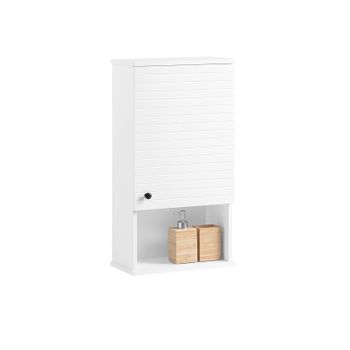 Armario De Pared Baño De Mdf Madera Vidrio Homcom 80x20x65 Cm-blanco con  Ofertas en Carrefour