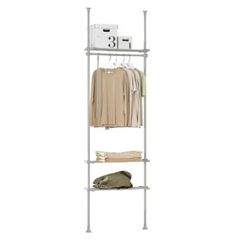 Perchero De Ropa Telescópico Altura Ajustable 103-278 Cm Perchero  Extensible Con 3 Barras Y 3 Cestas con Ofertas en Carrefour