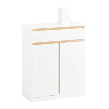 Armario De Baño Cesto Para Ropa Sucia Con 1 Cesto 1 Puerta Y 1 Cajón Blanco 71 X 33 X 85 Cm Bzr79-w Sobuy Es