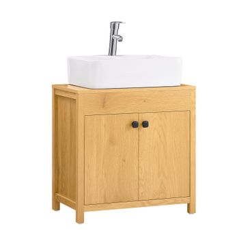 Mueble Para Debajo Del Lavabo Fregadero Armario De Baño Armario De Almacenaje De Suelo 2 Puertas 60 X 35 X 60 Cm Bzr98-sn Sobuy Es