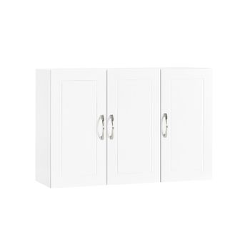 Mueble De Pared Armario Suspendido Con 3 Puertas Armario Colgante Para Baño Con Balda Ajustable Blanco 90 X 30 X 60 Cm Frg231-l-w Sobuy Es