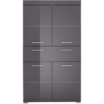 Mueble De Baño De 2 Puertas Gris Brillante Kelia 73 Cm