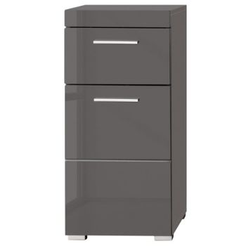 Mueble Bajo Gris Brillante 1 Puerta 1 Cajón Kelia 37 Cm