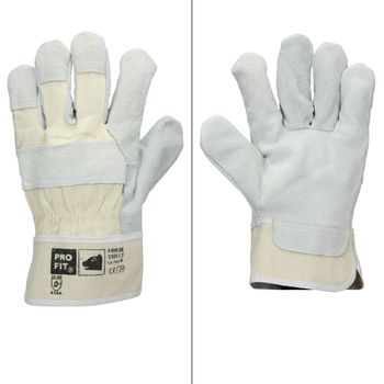 24 Pares De Guantes De Serraje Vacuno Talla 12/xxxl Natural Ecd Germany