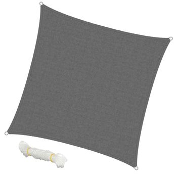 Vela De Sombra Cuadrada - 3,6x3,6 M Gris Ecd Germany