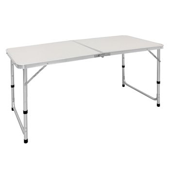 Mesa De Camping Plegable 120 X 60 X 55/63/70cm Blanco Ecd Germany