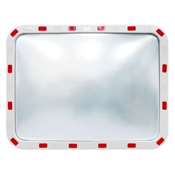 Espejo De Tráfico Rectangular 60 X 80 Cm Blanco-rojo Ecd Germany