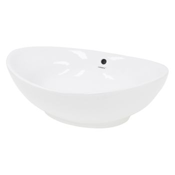 Lavabo Ovalado Cerámica 590 X 390 X 200 Mm Blanco Ecd Germany