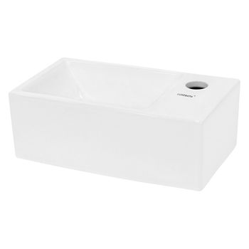 Lavabo Cerámico Cuadrado 350 X 205 X 125 Mm Blanco Ecd Germany