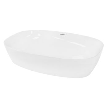 Lavabo Cerámico Ovalado Con Agujero 350x205x125 Mm Blanco Ecd Germany