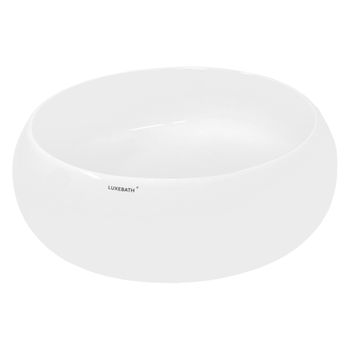 Lavabo Cerámico Redondo 350 X 350 X 120 Mm Blanco Ecd Germany