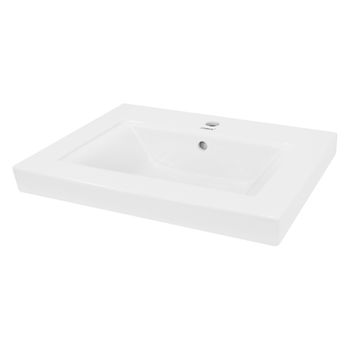 Lavabo Cerámica Encastrado 605x465x160 Mm Blanco Ecd Germany