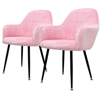 2x Juego Sillones De Comedor Rosa Ecd Germany