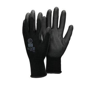 480x Par De Guantes De Trabajo De Pu, 10- Xl Nylon Negro Ecd Germany