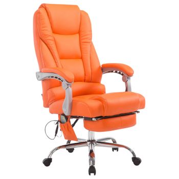 Clp Silla De Oficina De Masaje Pacific V2 Simil Cuero Naranja 64x68x Cm