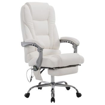 Clp Silla De Oficina De Masaje Pacific V2 Simil Cuero Blanco 64x68x Cm