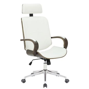 Clp Silla De Oficina Dayton Simil Cuero Blanco/gris 70x70x Cm