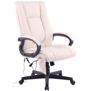 Clp Silla De Oficina Sparta Xm Con Función De Masaje Tela Crema 70x66x Cm