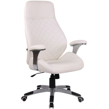 Clp Silla De Oficina Layton En Cuero Sintético O Cuero Auténtico Simil Cuero Blanco 64x74x Cm