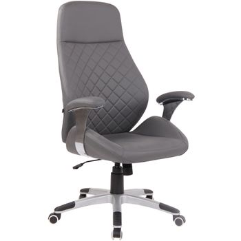 Clp Silla De Oficina Layton En Cuero Sintético O Cuero Auténtico Simil Cuero Gris 64x74x Cm