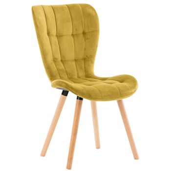 Clp Silla Comedor Elda En Terciopelo Amarillo 63x50x88 Cm