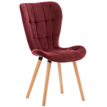 Clp Silla Comedor Elda En Terciopelo Rojo 63x50x88 Cm